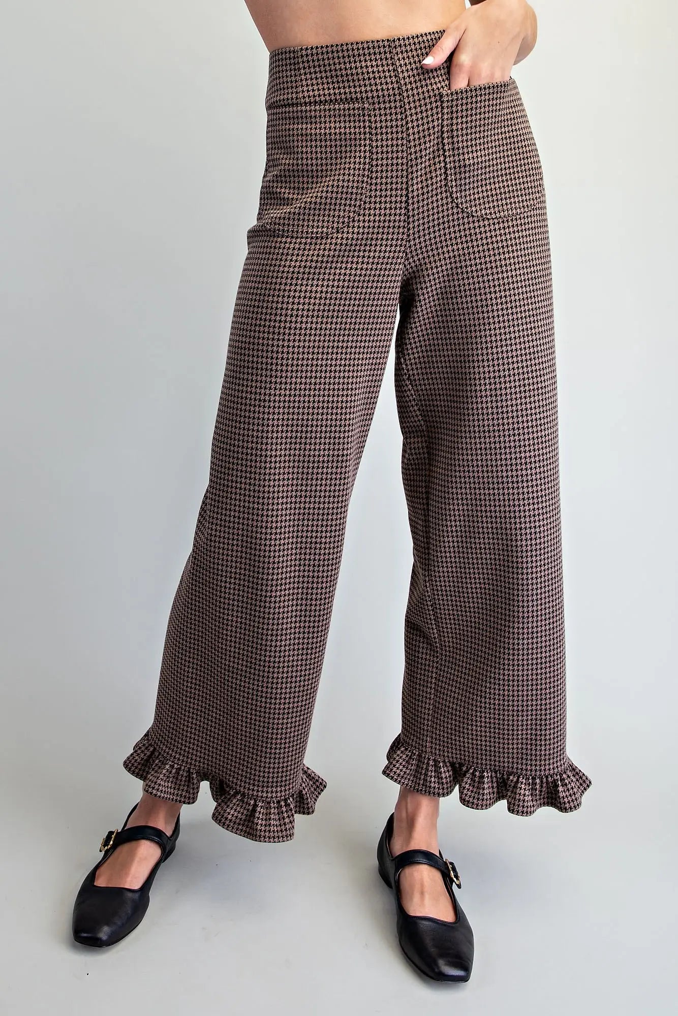 Mocha Houndstooth Trousers