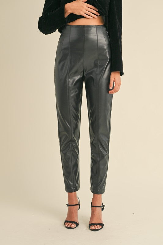 Faux Leather High Waist Pants