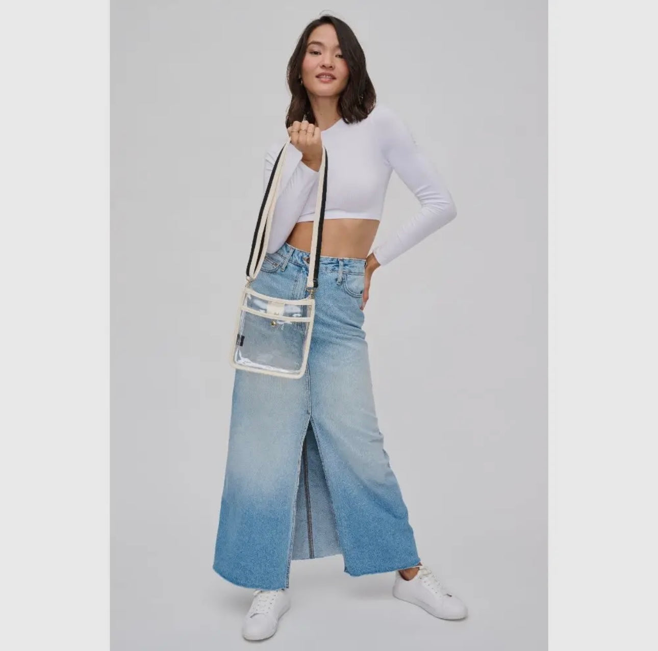 Beckham Clear Stadium Bag - Ivory