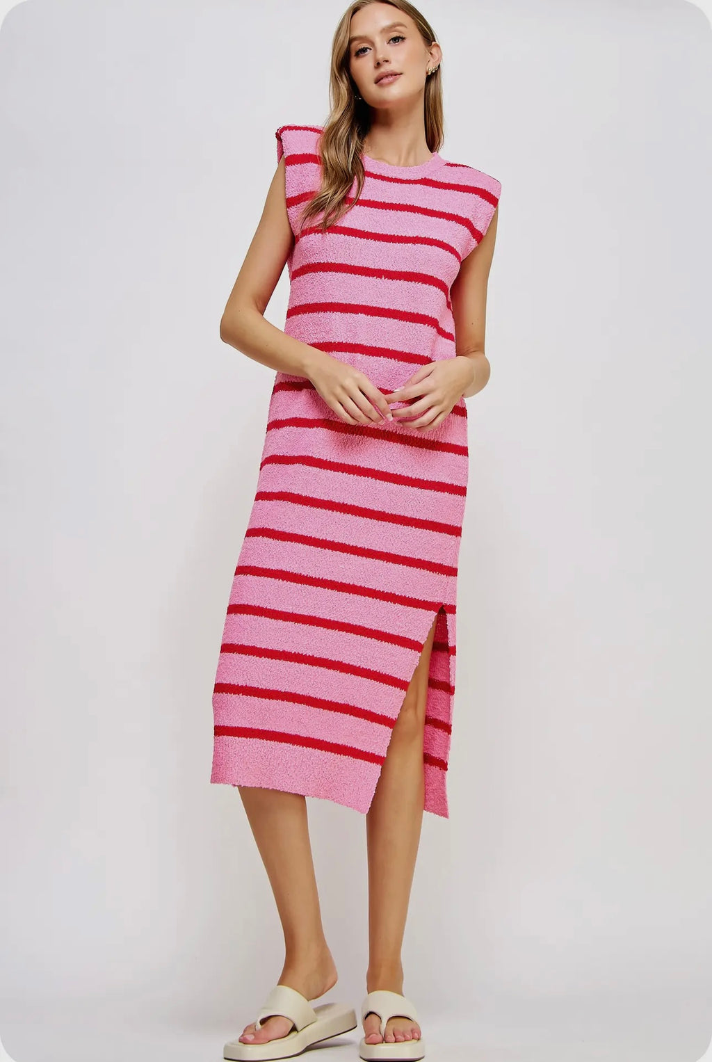 Lover Girl Knit Dress - Red/Pink