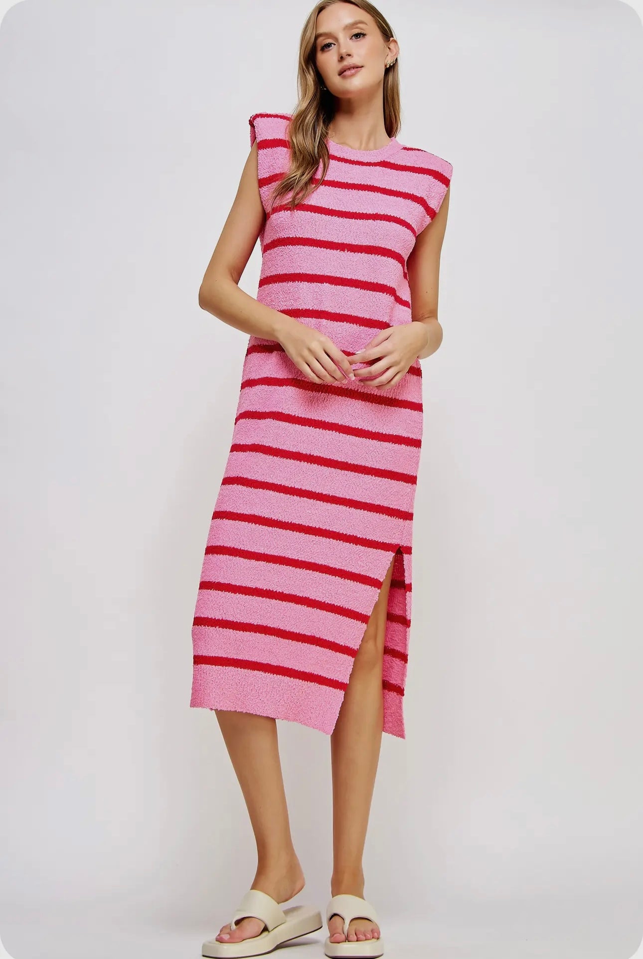 Lover Girl Knit Dress - Red/Pink