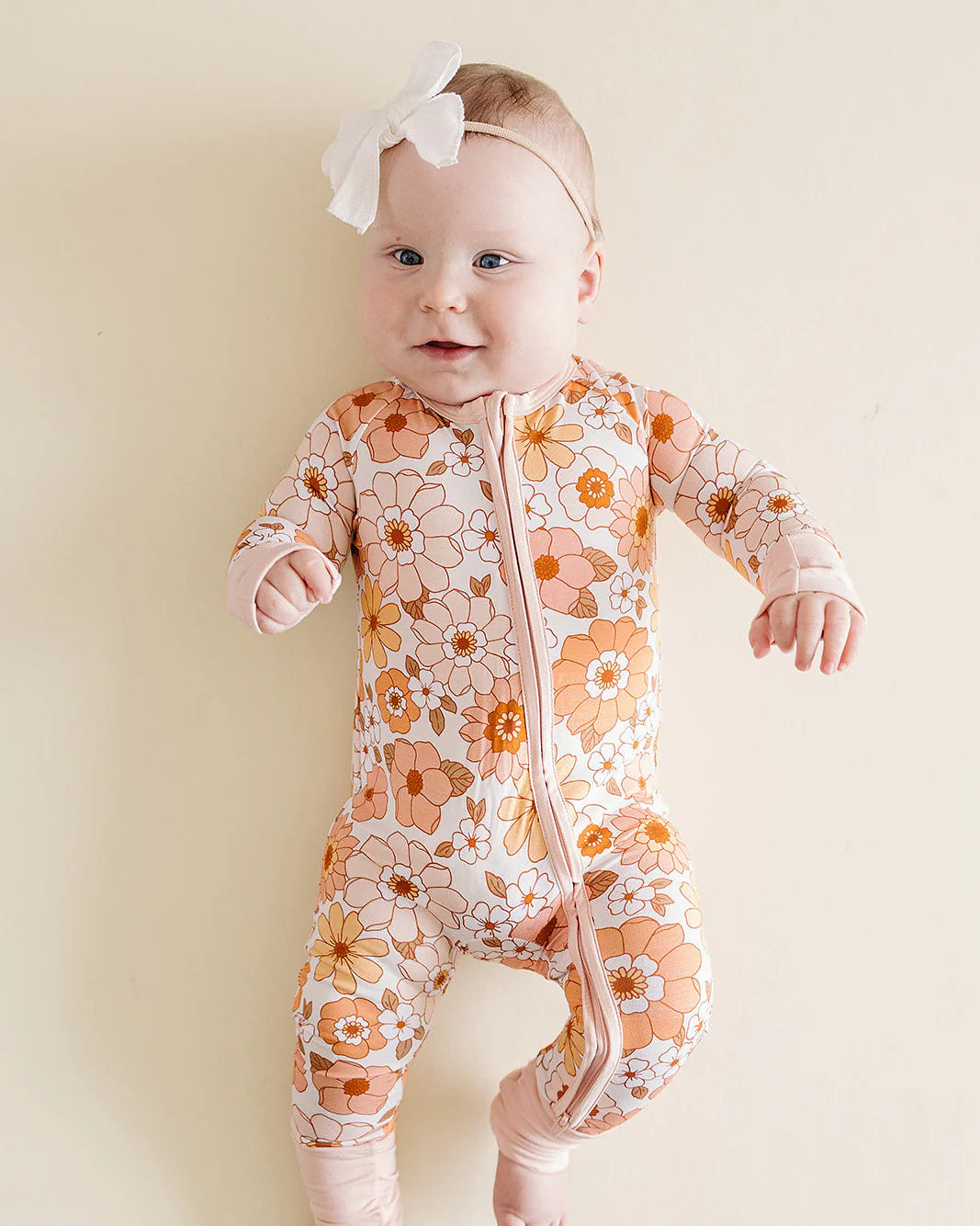 Bamboo Zipper Romper - Sweet Blossom