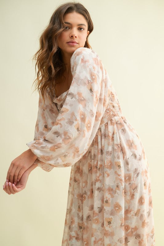 Fall Floral Maxi Dress