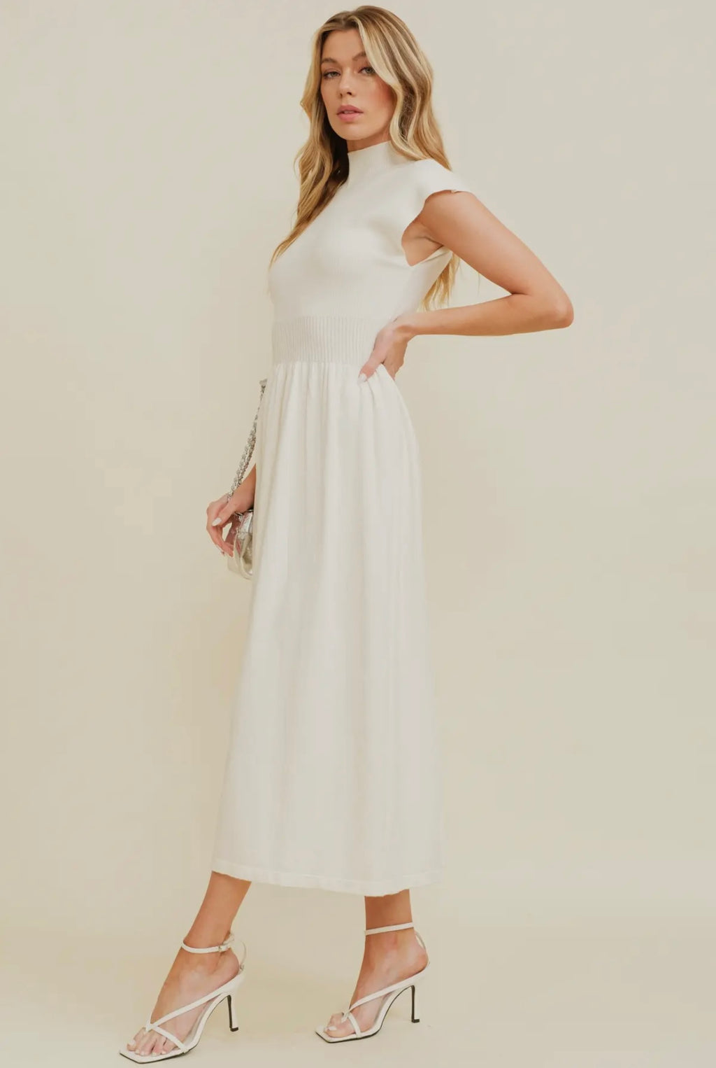 Terran Mock Neck Maxi Dress