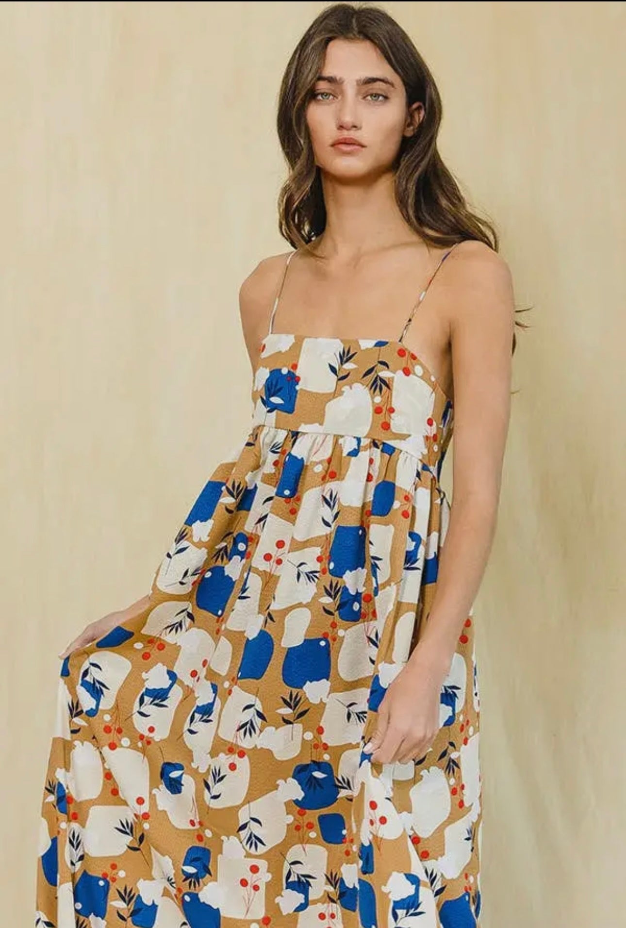 Tie Back Floral Maxi Dress