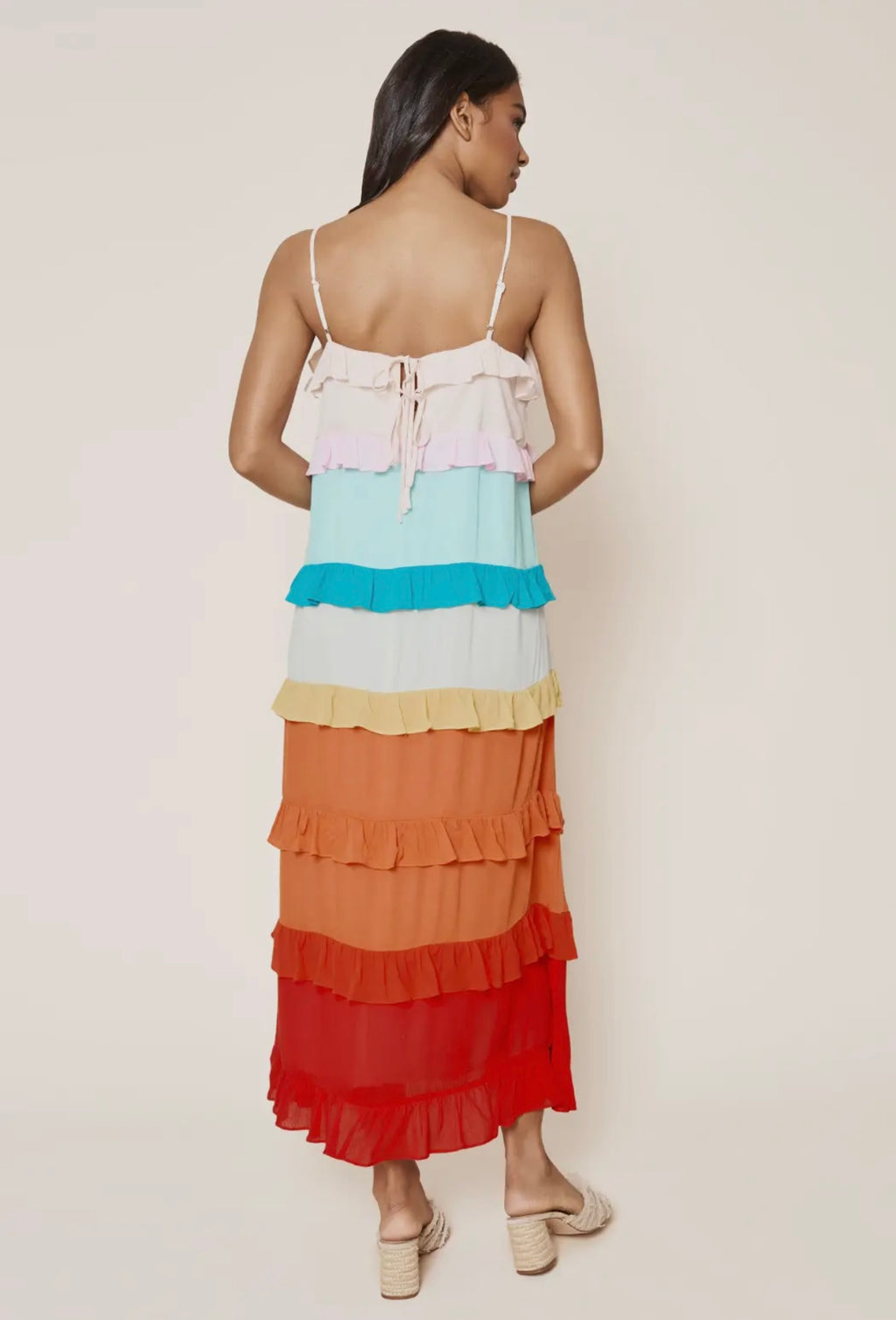 Rainbow Ruffle Maxi Dress
