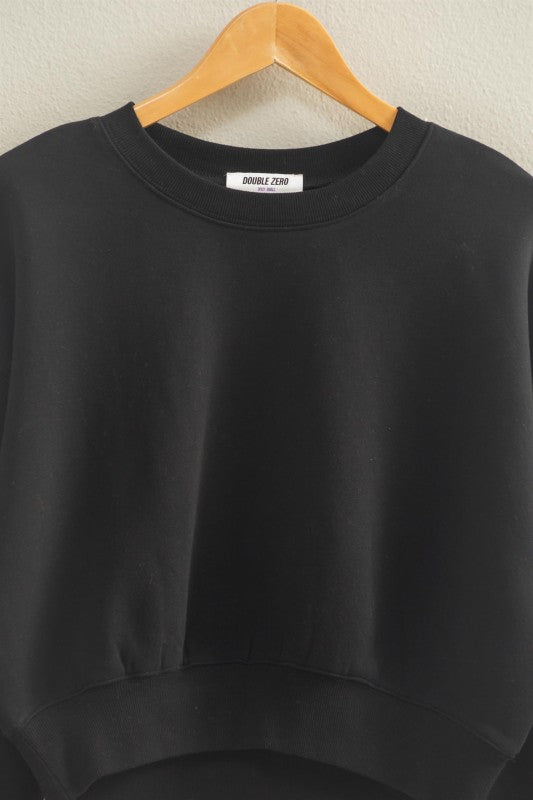 Amanda Cropped Sweatshirt - Black