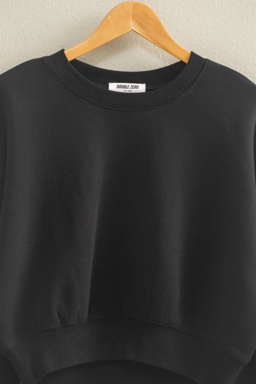 Amanda Cropped Sweatshirt - Black