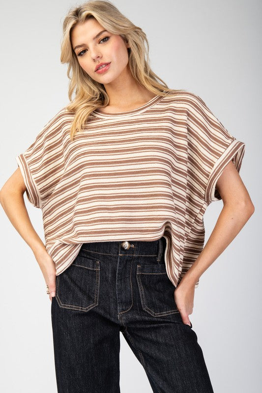 Striped Short Sleeve Top