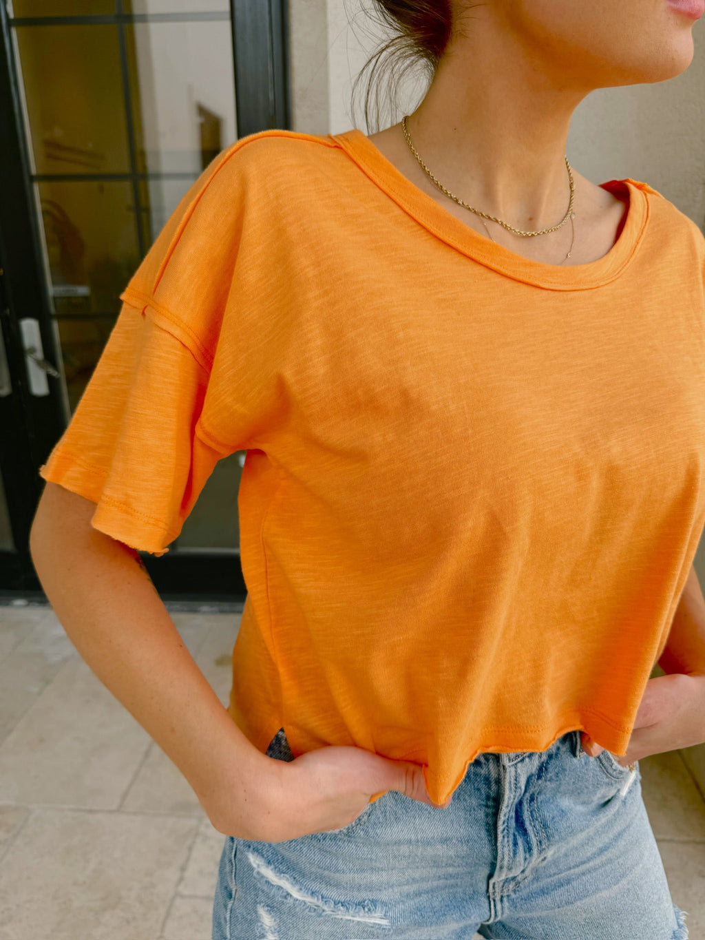Homebound Crop Tee - Orange