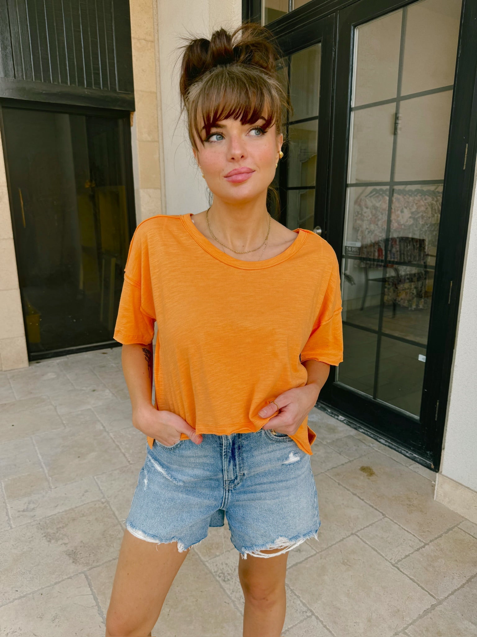 Homebound Crop Tee - Orange